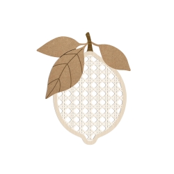 Décoration murale citron cannage en bois
