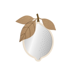 Miroir citron en bois et plexiglas