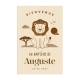 Panneau de bienvenue en bois personnalisé thème savane lion