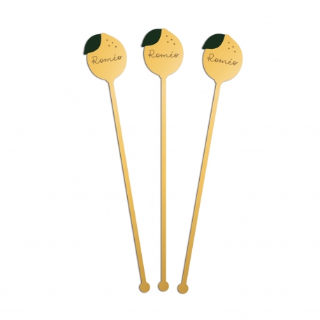 Touillette personnalisée citron thème été agrumes