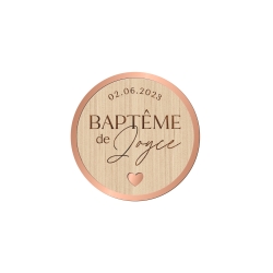 Magnet personnalisé en bois et plexiglas, cadeaux baptême