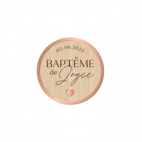 Magnet personnalisé en bois et plexiglas, cadeaux baptême
