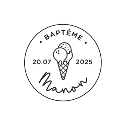 Tampon en bois personnalisé anniversaire glace