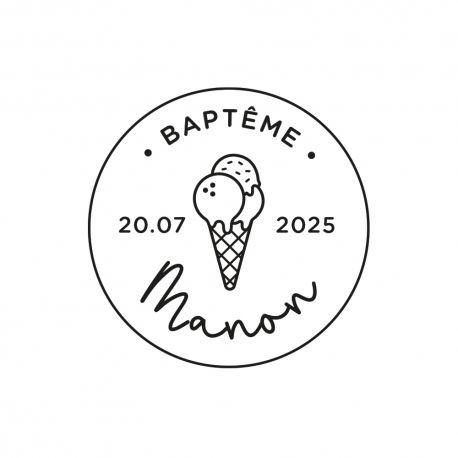 Tampon en bois personnalisé anniversaire glace