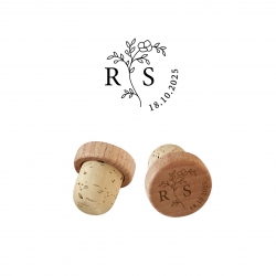 Bouchon de bouteille blossom initiales