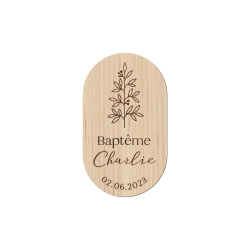 Magnet en bois personnalisé baptême ou anniversaire