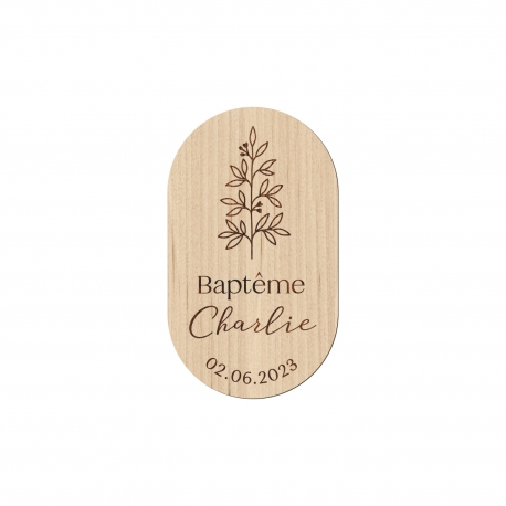 Magnet en bois personnalisé baptême ou anniversaire