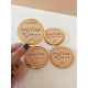 Magnet en bois baptême personnalisé, magnet aimanté