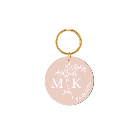 Porte-clé personnalisé mariage fleuri, cadeaux d'invités originaux