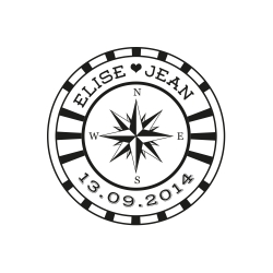 Tampon mariage personnalisé voyage rose des vents