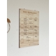 Planning mural semaine programme famille, tableau effaçable en bois