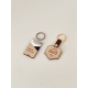 Porte-clés en bois personnalisé, cadeau fête grand-pères
