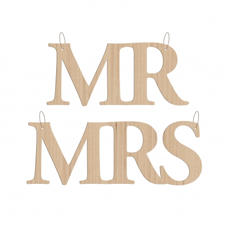 Découpe en bois pour chaise, pancarte Mr et Mrs