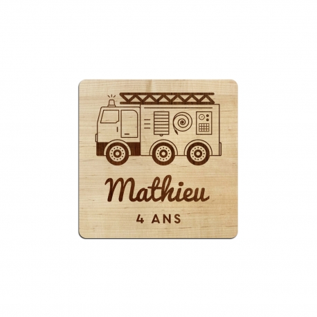 Dessous de verre camion de pompier