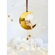 Suspension de Noël lune et bébé à personnaliser
