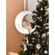 Décoration de sapin de Noël forme lune et bébé