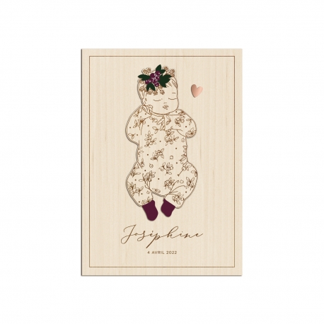 Affiche murale en bois mon poupon Marie Savart x Print Your Love