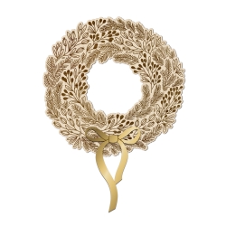 Décoration murale de Noël, couronne de sapin gravée