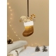Suspension sapin de Noël lutin dans sa chaussette