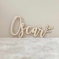Enseigne prénom en bois calligraphie décoration enfant