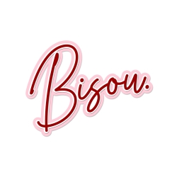 Décoration murale Bisou, enseigne originale rouge et rose