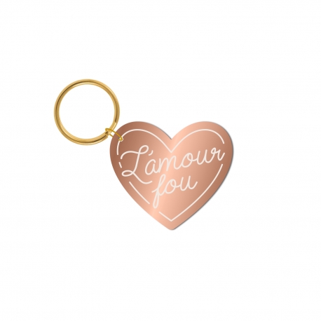 Porte-clé coeur l'amour fou, cadeau Saint-Valentin