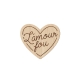 Magnet en bois coeur l'amour fou, cadeau Saint-Valentin