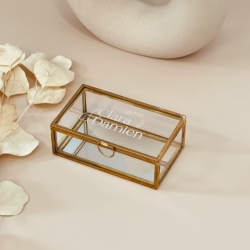 Boîte à alliances en verre personnalisée line