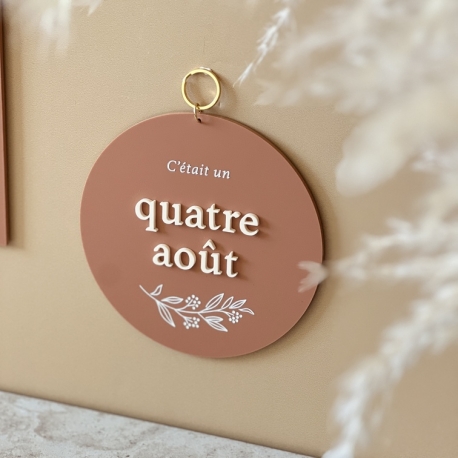 Médaillon terracotta à personnaliser avec date