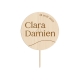 Cake topper mariage en bois personnalisé prénoms
