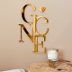 Décoration murale personnalisée initiales famille ou couple, décoration en plexiglas doré
