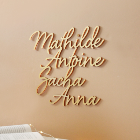 Enseigne prénoms famille à accrocher, puzzle famille
