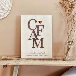 Affiche famille à personnaliser initiales, vos lettres d'amour