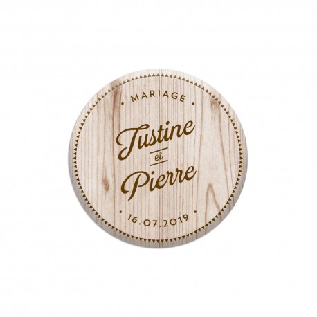 Magnet personnalisé pour mariage rustique