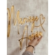 Enseigne style néon personnalisée mariage plexiglas miroir or