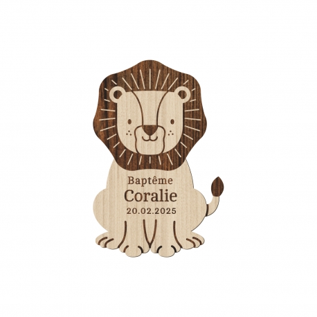 Cadeaux d'invités baptême thème savane lion