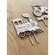 Cake topper personnalisé train locomotive vintage en bois