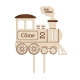 Cake topper en bois locomotive anniversaire train
