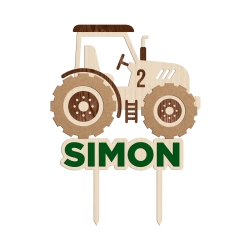 Cake topper tracteur