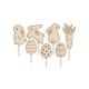 Cake topper en bois Pâques, lapins et oeufs