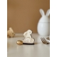Marque-place en bois personnalisé lapin, décoration de Pâques