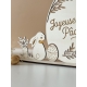 Centre de table en bois oeufs de Pâques et lapins