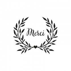 Tampon mariage remerciement merci feuillage