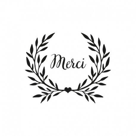 Tampon mariage remerciement merci feuillage