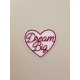 Décoration murale coeur Dream Big rouge et rose