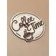 Enseigne ronde en bois style rétro Coffee Time