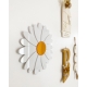 Marguerite décorative en plexiglas blanc et jaune, décoration murale