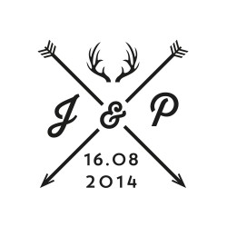 Tampon mariage personnalisé bois de cerf