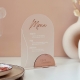 Menu mariage en plexiglas sur socle, menu mariage original