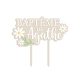 Cake topper baptême personnalisé thème marguerite plexiglas
